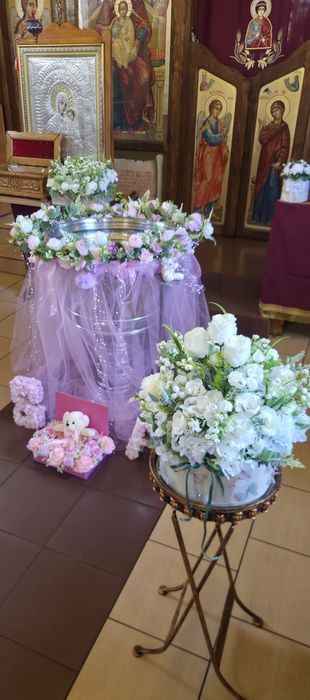 Decor floral botez fetiță