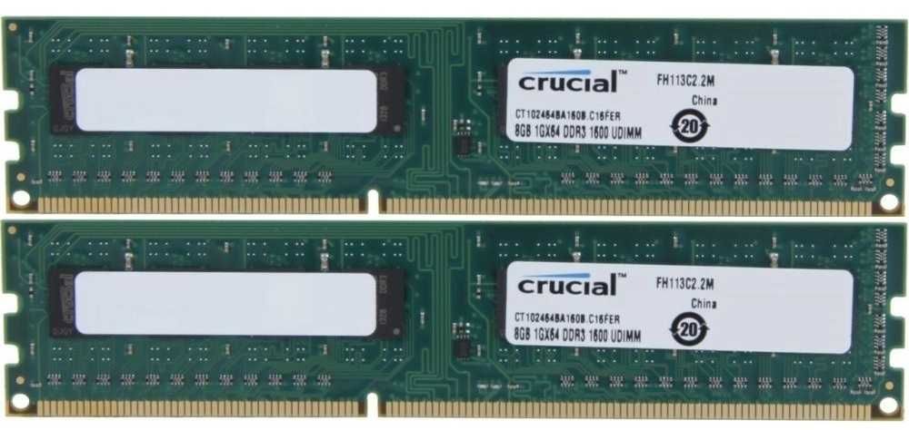 RAM 16GB 2x8gb Crucial 1600Mhz DDR3