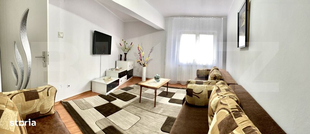 Apartament 2 camere + bucatarie generoasa | 58 mp | Complet mobilat |