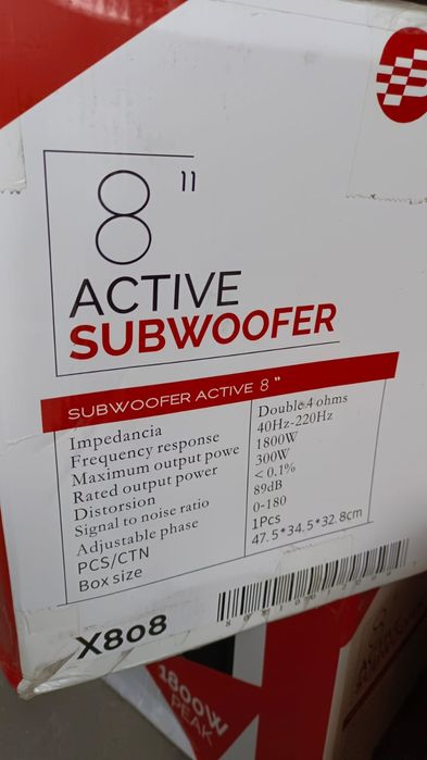 Сабвуфер BOS MINI X808, размер коропки 47*34*33 см