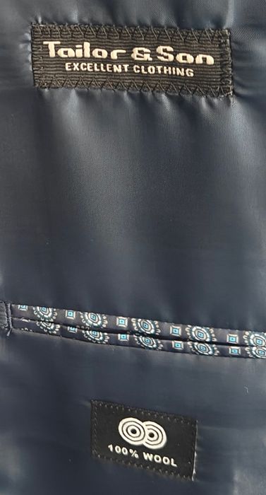Sacou Tailor & Son - Albastru - Mărime 46 - 100% Lână