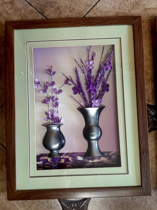 Картины 3 шт (Цветы под стеклом)