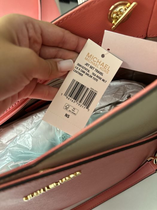 Michael Kors Jet Set Item LG X Chn Shldr Tote – Tea Rose