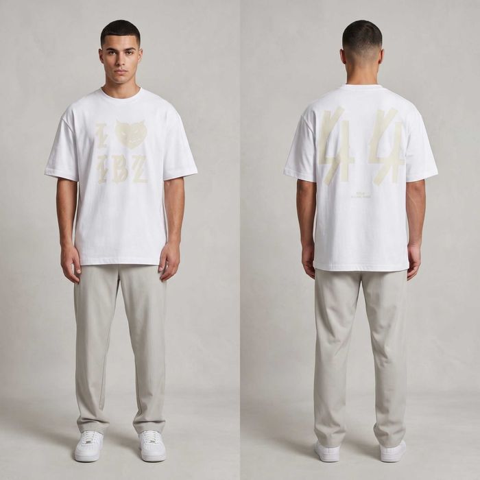 Мъжка тениска 44 Group Label Regular Fit Черна/Бяла