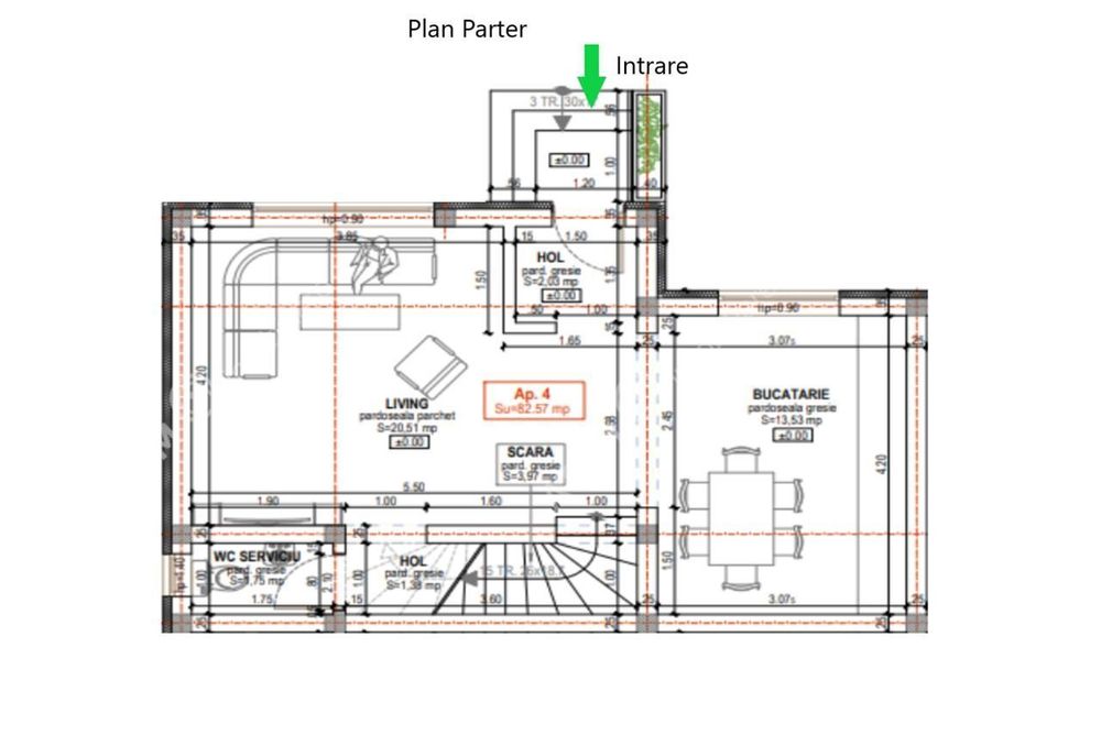 Casa cu 3 camere 2 bai si curte de 170 mp zona Calea Cisnadiei Sibiu