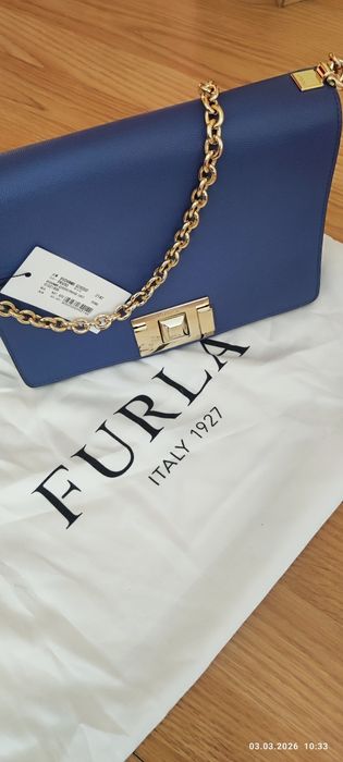 Poșetă Furla Origină de culoare albastra Nouă