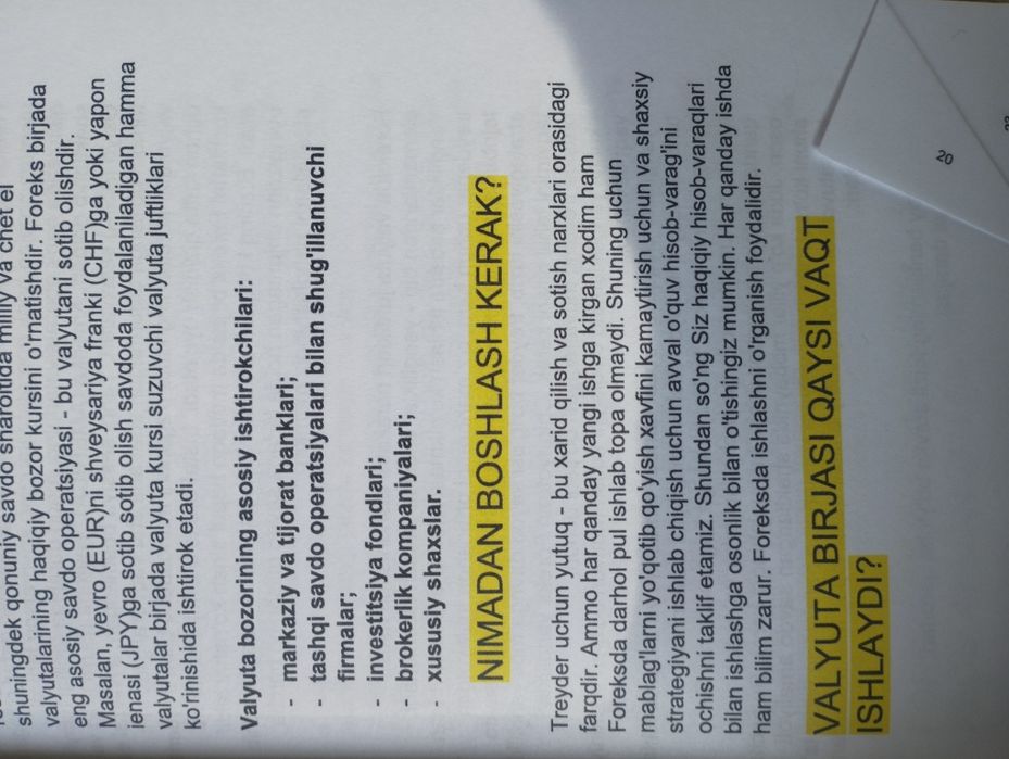 Teyding soxasi uchun judayam zaril narsa oʻrganaman deganlar uchun