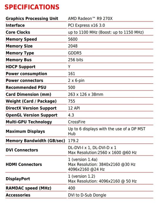 Видео карта MSI R9 270X HAWK