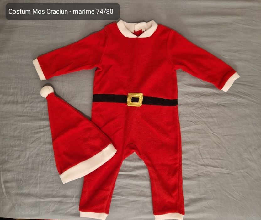 Costum Mos Craciun din fleece bebe