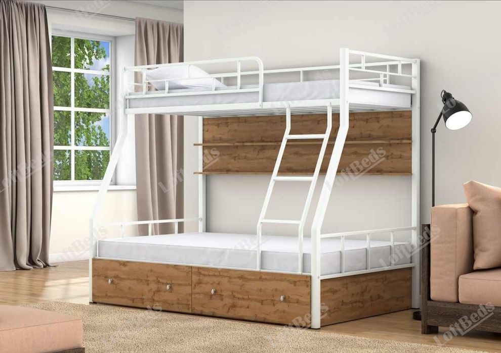 Двухъярусная кровать МУСКАТ, С Матрасом комплект