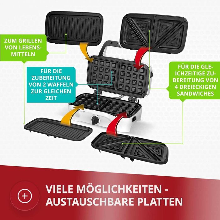 Уред за сандвичи 3 в 1 MPM MOP-33M 1200W Гофретник Сандвич мейкър