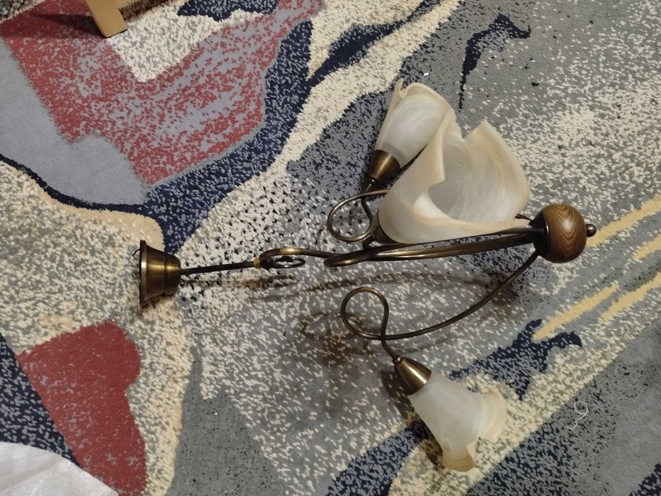 Люстра 3х рожковая бронзовая