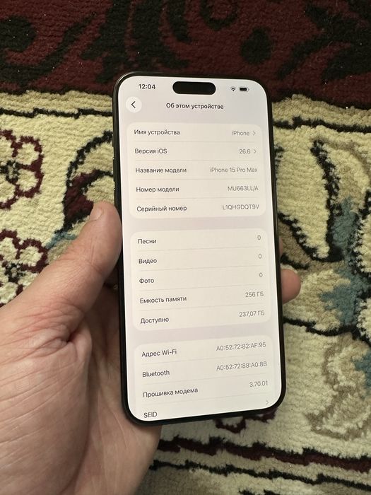 iPhone 15 Pro Max 256GB Bleck Titanium