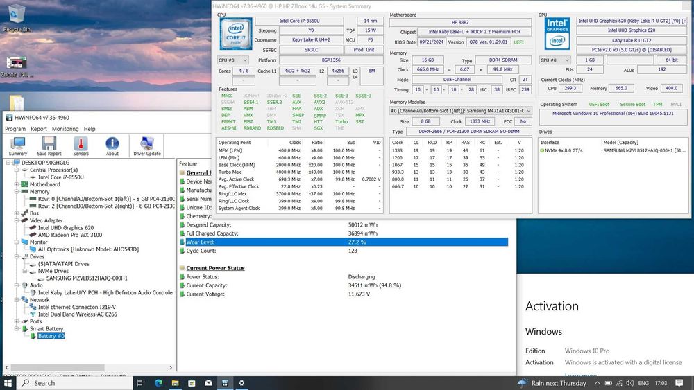 HP ZBook 14u G5 FHD IPS i7-8550U/512GB/16GB/AMD 2GB/4G LTE