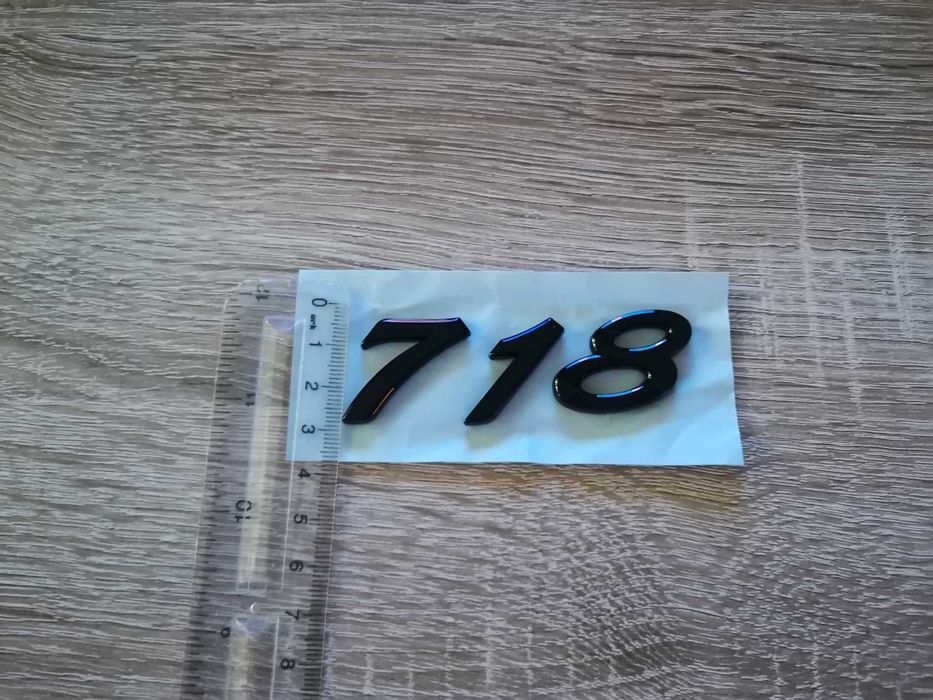 Порше Porsche 718 черен гланц надпис емблема