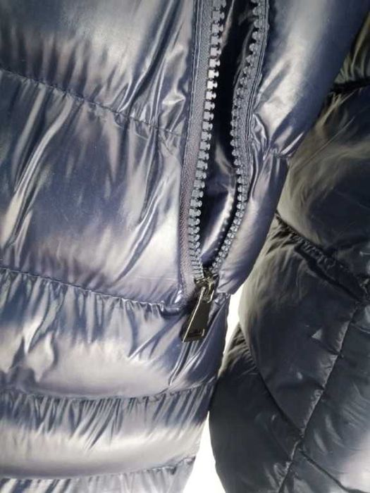 Geacă lungă matlasată Effetto Moda XXL – Bleumarin Cu Glugă Detașabilă