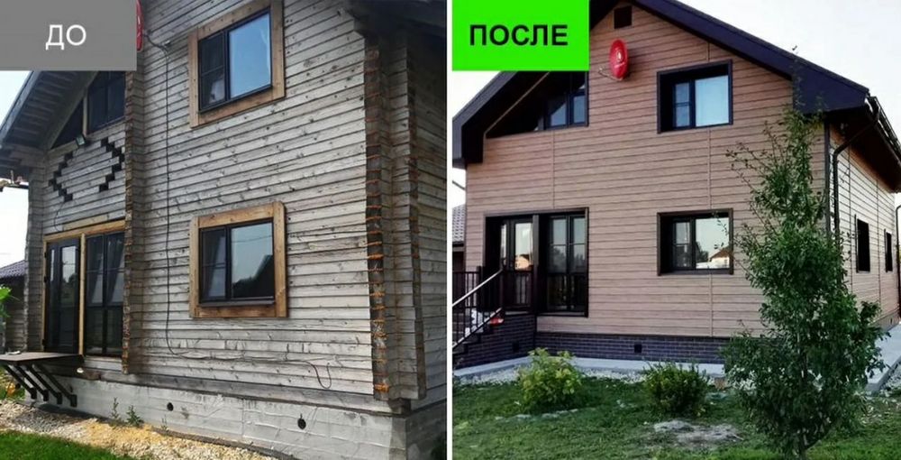 Ремонт фасада сайдинг,керамогранит,термопанели