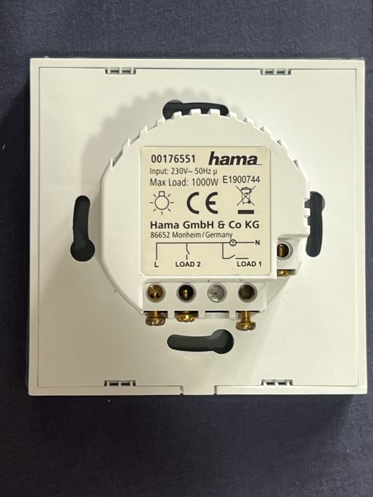 Întrerupător inteligent WiFi Hama (176551), Touch, 2 butoane, Nou la cutie