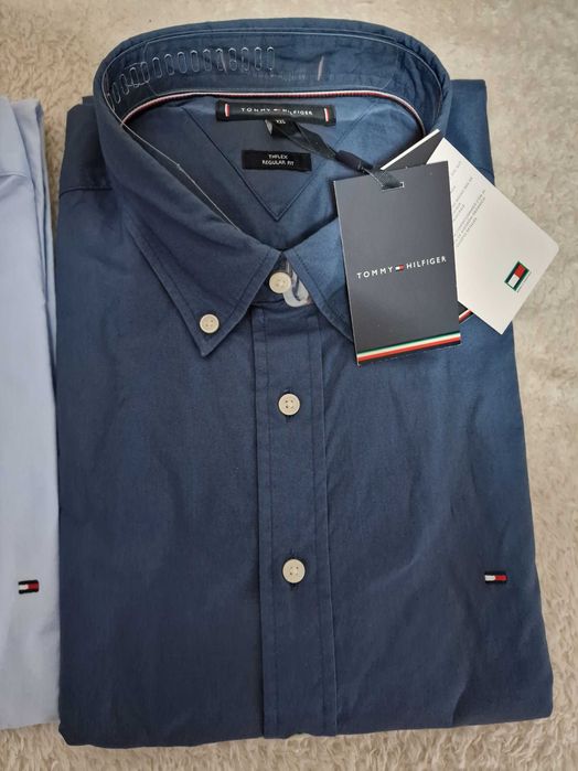 Camasa Tommy Hilfiger | XXL | Regular | Albastru melange/glaciar, Rosu