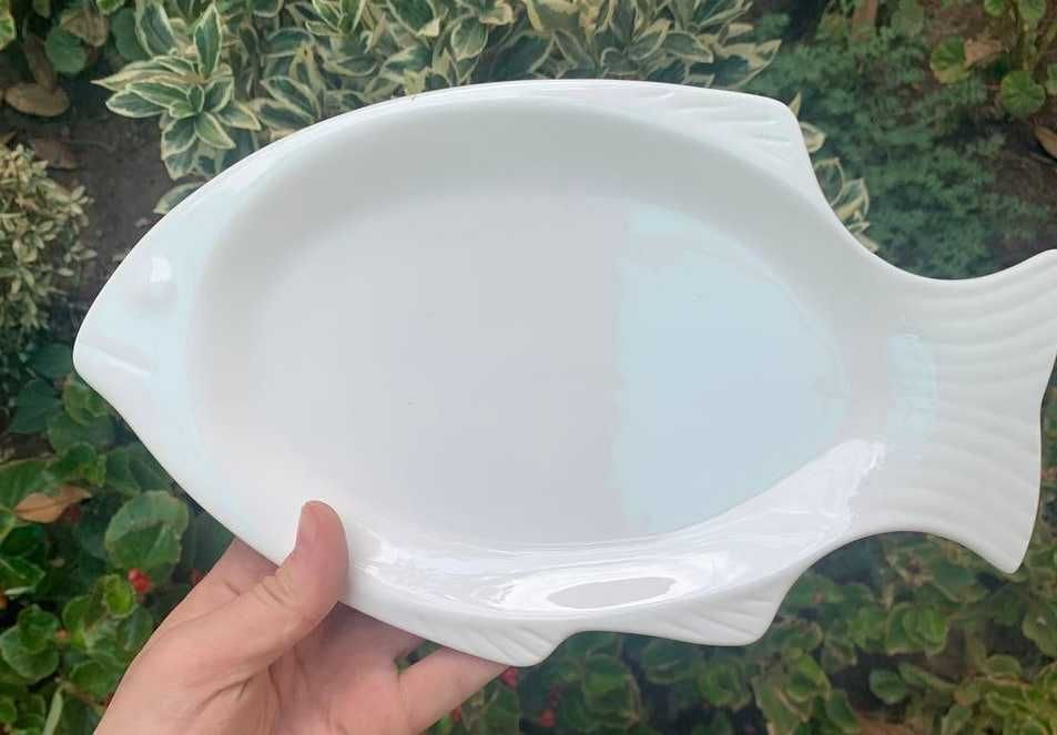 Белая тарелка "Рыба"