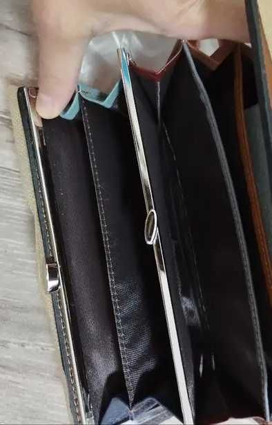 Голям кожен портфейл - естествена кожа