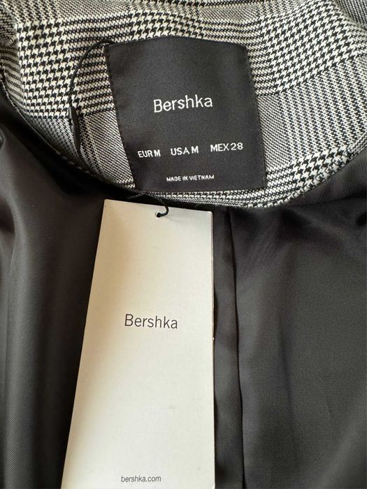Sacou gri cu dungi ecosez NOU_Bershka_marime M femei