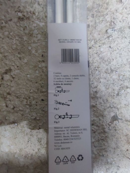 Galerie dubla metal pentru draperie și perdea