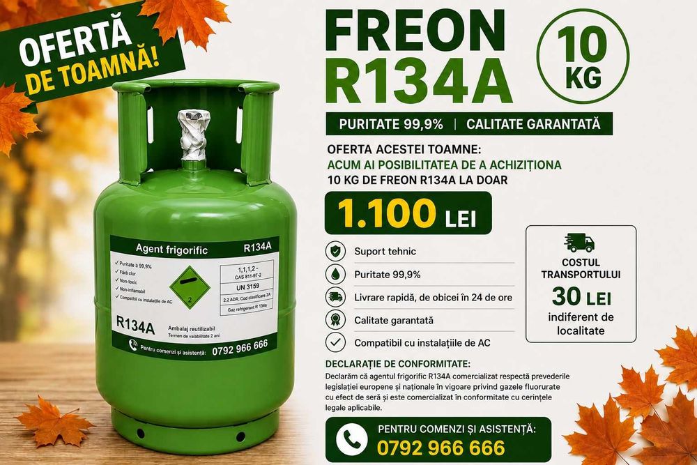 Promotie de toamna -Freon R134A 10kg 1100lei