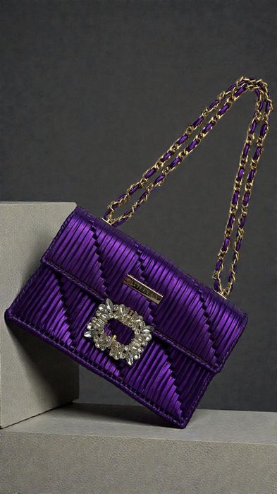 Дамска чанта DESTINY EMERALD и DESTINY AMETHYST ръчно плетена