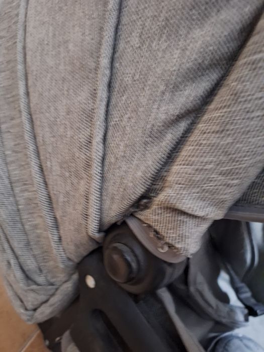 Бебешка количка 3 в 1 Adbor - Nemo len, сив лен