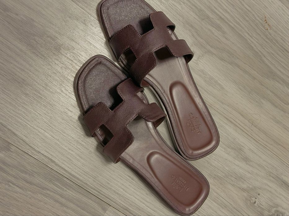 Шлепки Hermes люкс