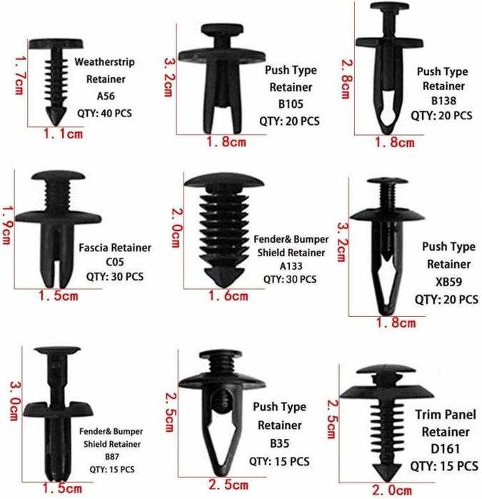 К-т щипки универсални, клипсове 421бр. За кори и др. С инструмент