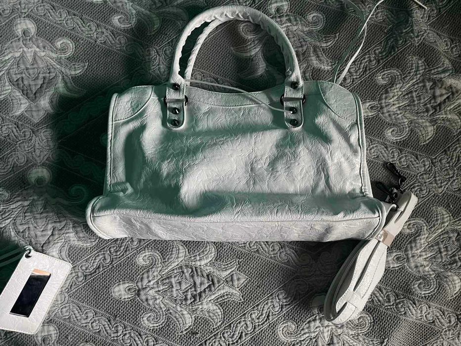 Balenciaga women's Le City Bag Medium in Optic White