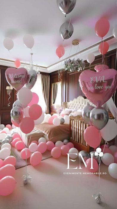Baloane cu Heliu - Camera Bebelus Nou Nascut / Zi de nastere / Majorat