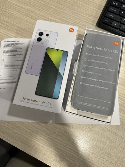 Xiaomi Redmi Note 13 Pro, 8GB RAM, 256GB, 5G, Black, NOU!!!