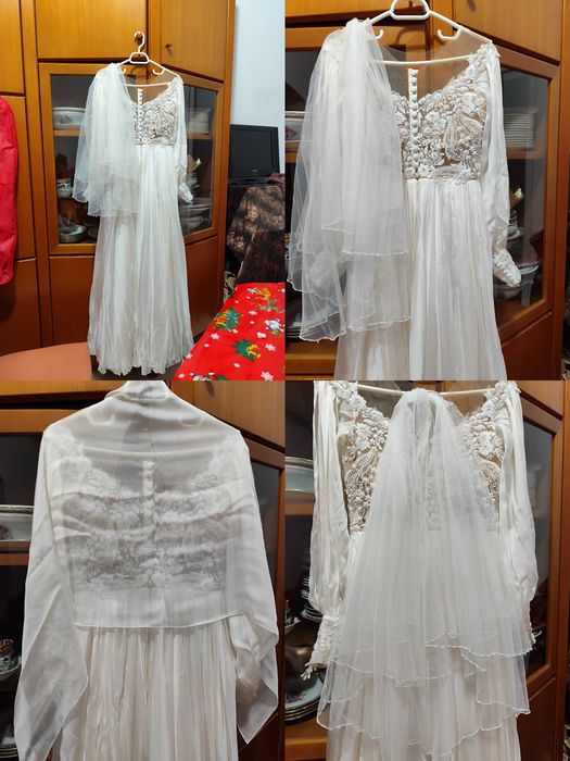 Rochie mireasa și rochiță fetițe set