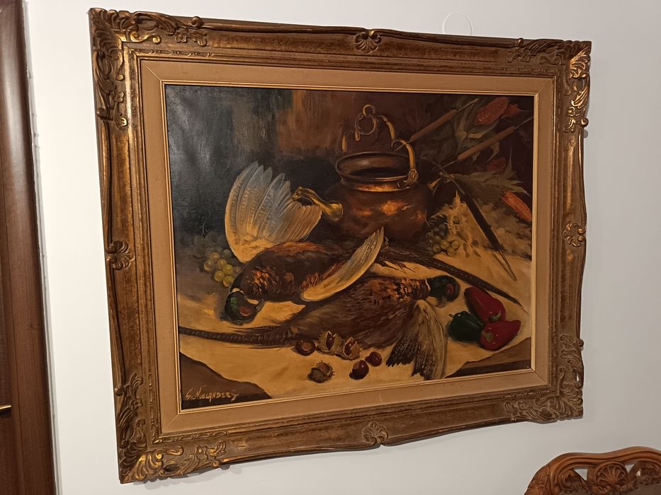 Tablou pictura in ulei pe panza semnat G. Noelanders - natură moartă