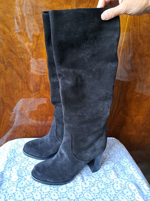 Сапоги замшевые модельные