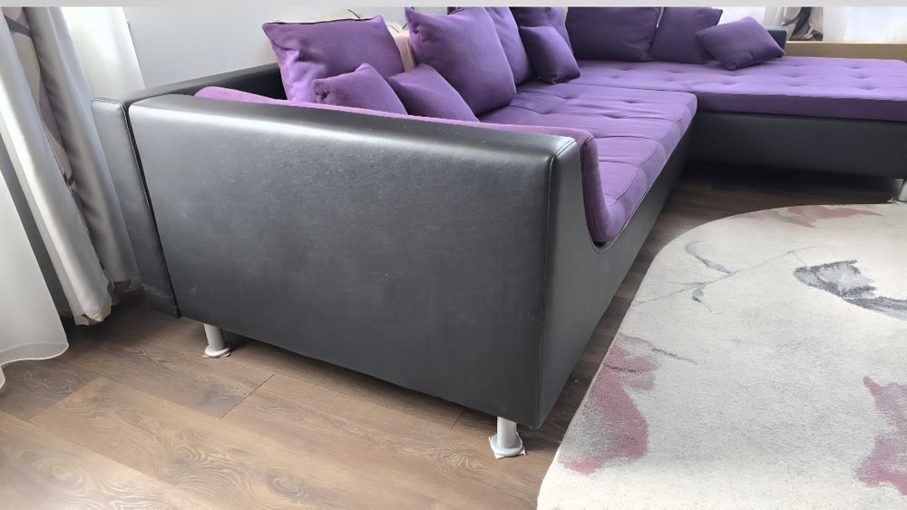 Coltar Casa Rusu, piele ecologica  si tapiterie , 300×200 si perne