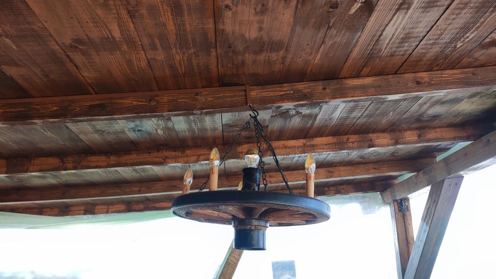 Lampa Candelabru roata car caruta