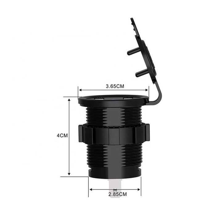 Priza auto cu incarcare USB cu indicator de voltaj