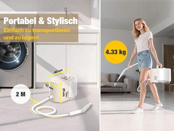 2-в-1 Парочистачка Newbealer, 1500W, 3 bar, 12 приставки, 1.5L бойлер от неръждаема стомана