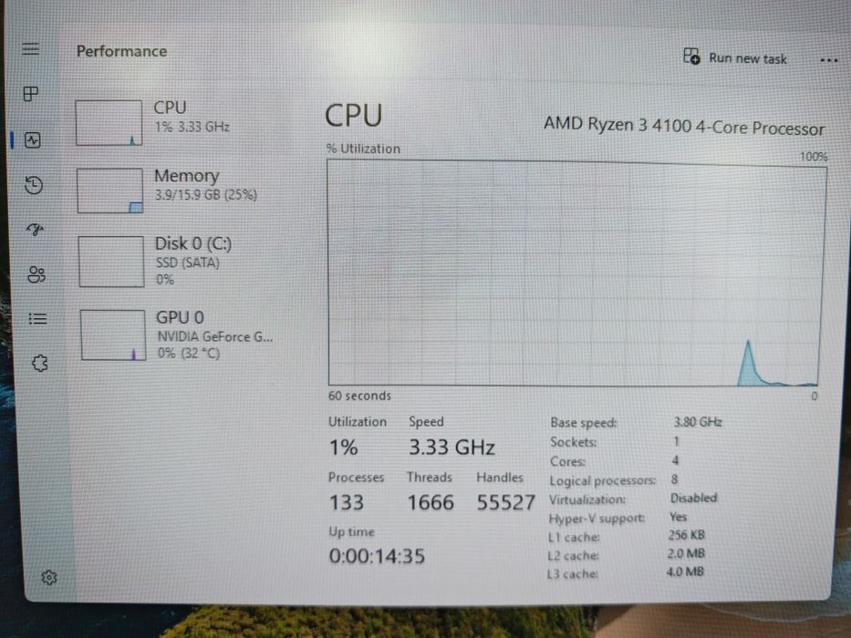 Gaming PC Ryzen 3 4100 16gb RAM SSD 256gb GeForce 1030 4GB amanet Crangasi Lazar