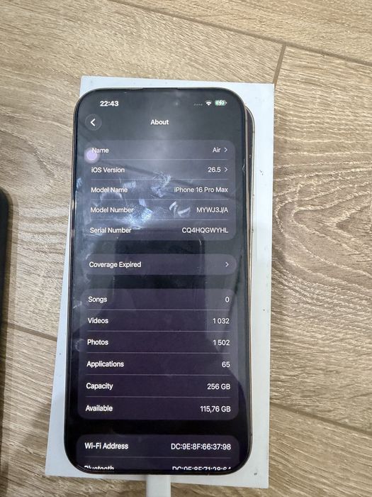 Iphone 16 pro max - 256 gb, 96%, desert titanium