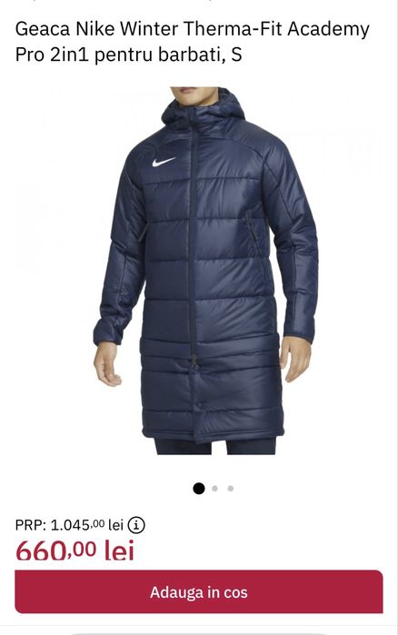 Geaca Nike iarna lunga 147-158 cm -11-12 ani