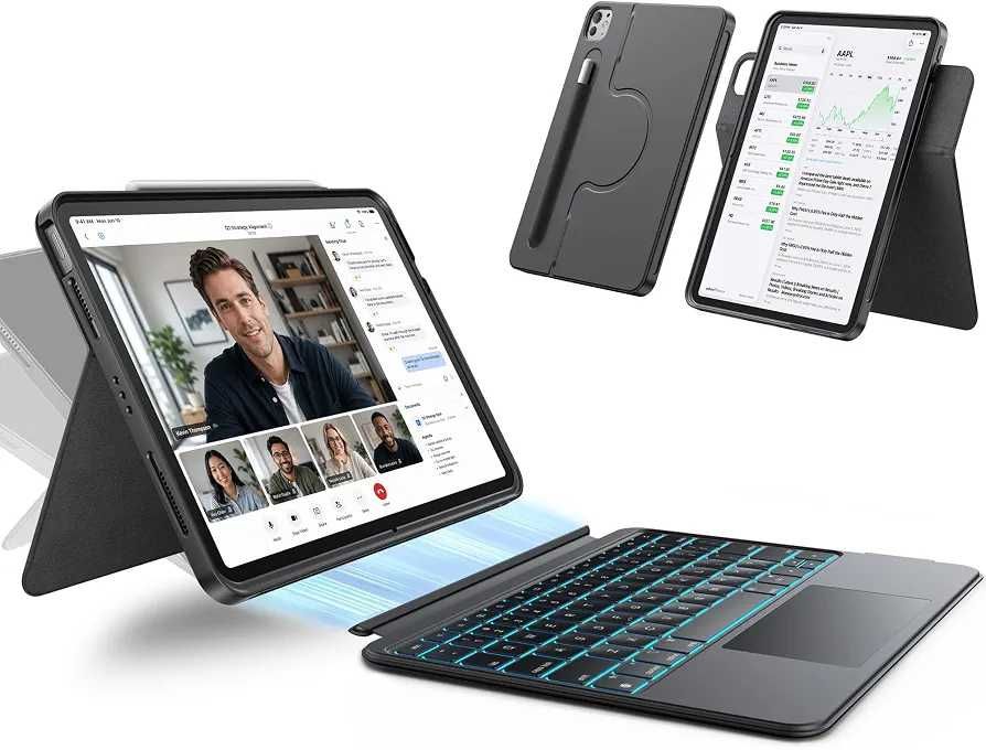 Чисто нов калъф с клавиатура HOU 360° за iPad 10th Gen и A16 (10.9" / 11")