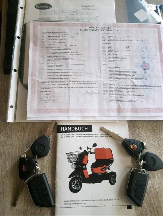 TRICICLU SCUTER ELECTRIC cargo marfa livratori izoterm 20 Km Rolektro