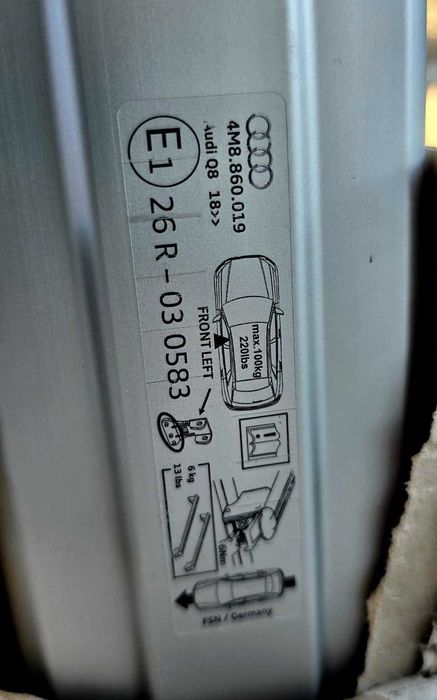 Bare Transversale Originale Audi Q8 SQ8 - NOI