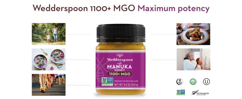 MANUKA miere ORIGINALA Wedderspoon cruda potenta maxima MGO 1100+