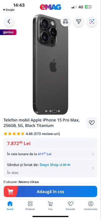 Iphon 15 pro max 256GB BLACK TITANIUM